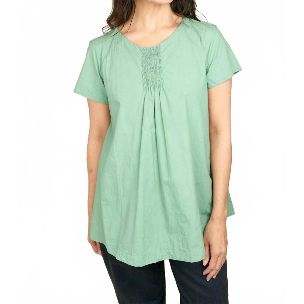 NEW SULA smock poplin top in malachite